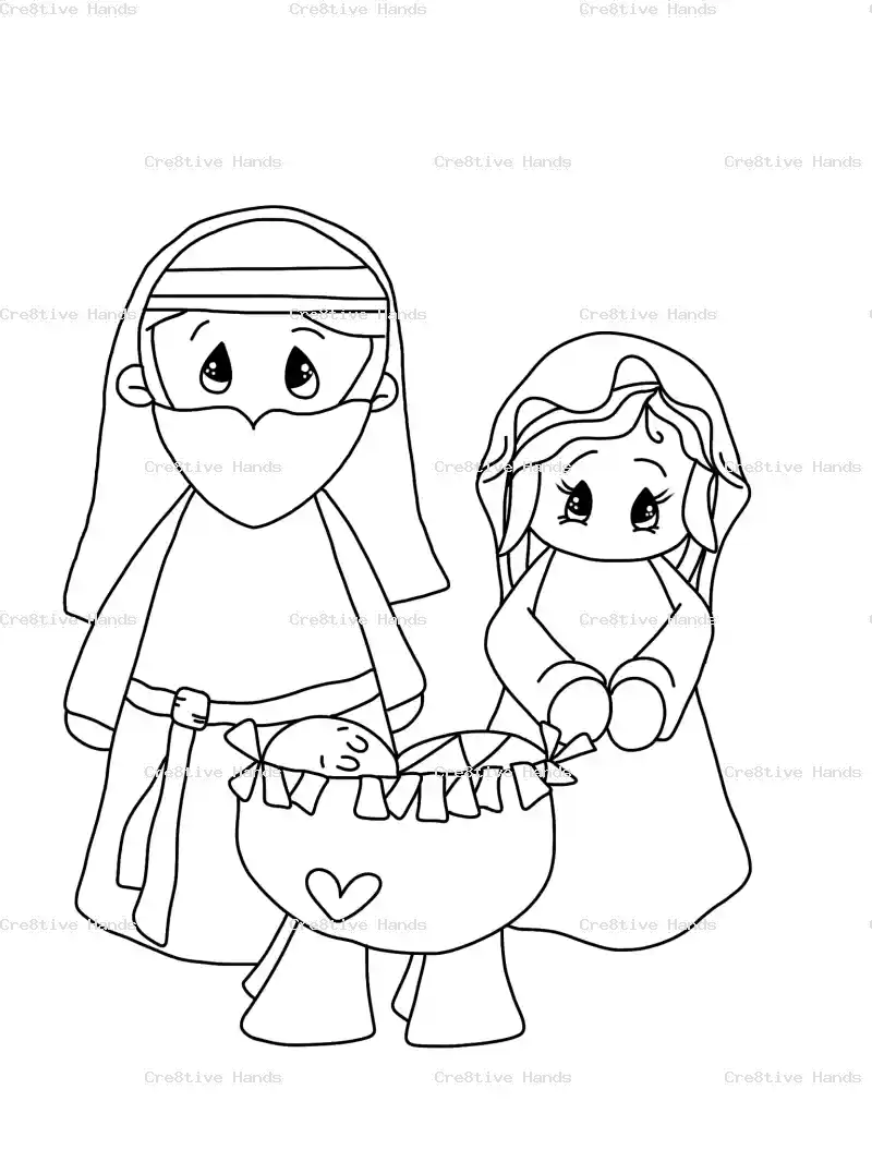 Mary and Joseph with Baby Jesus — Preview